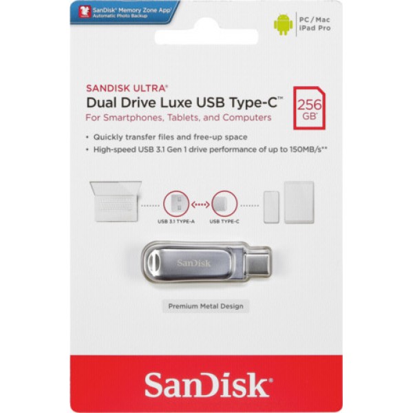 Sandisk Ultra Dual Drive Luxe 256GB USB 3.1